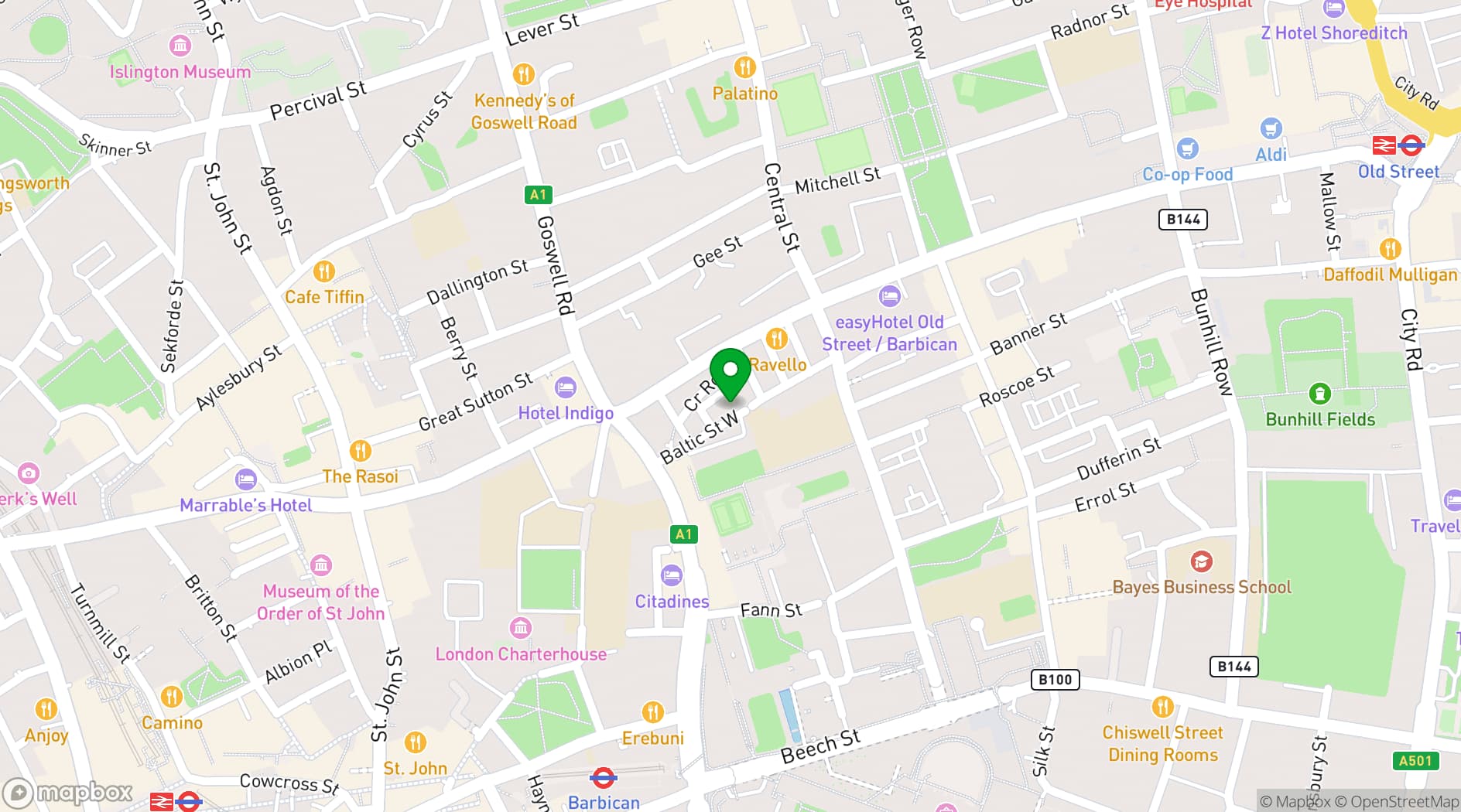 Map showing 24-26 Baltic St W