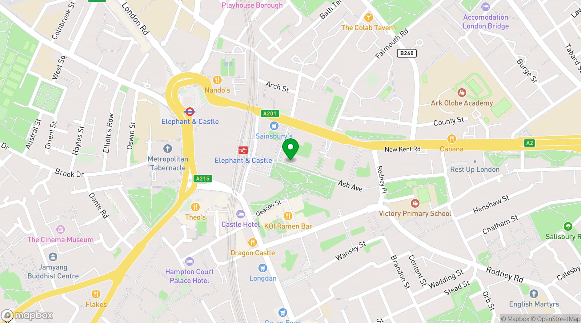 Map showing Arepa & Co - Elephant Park