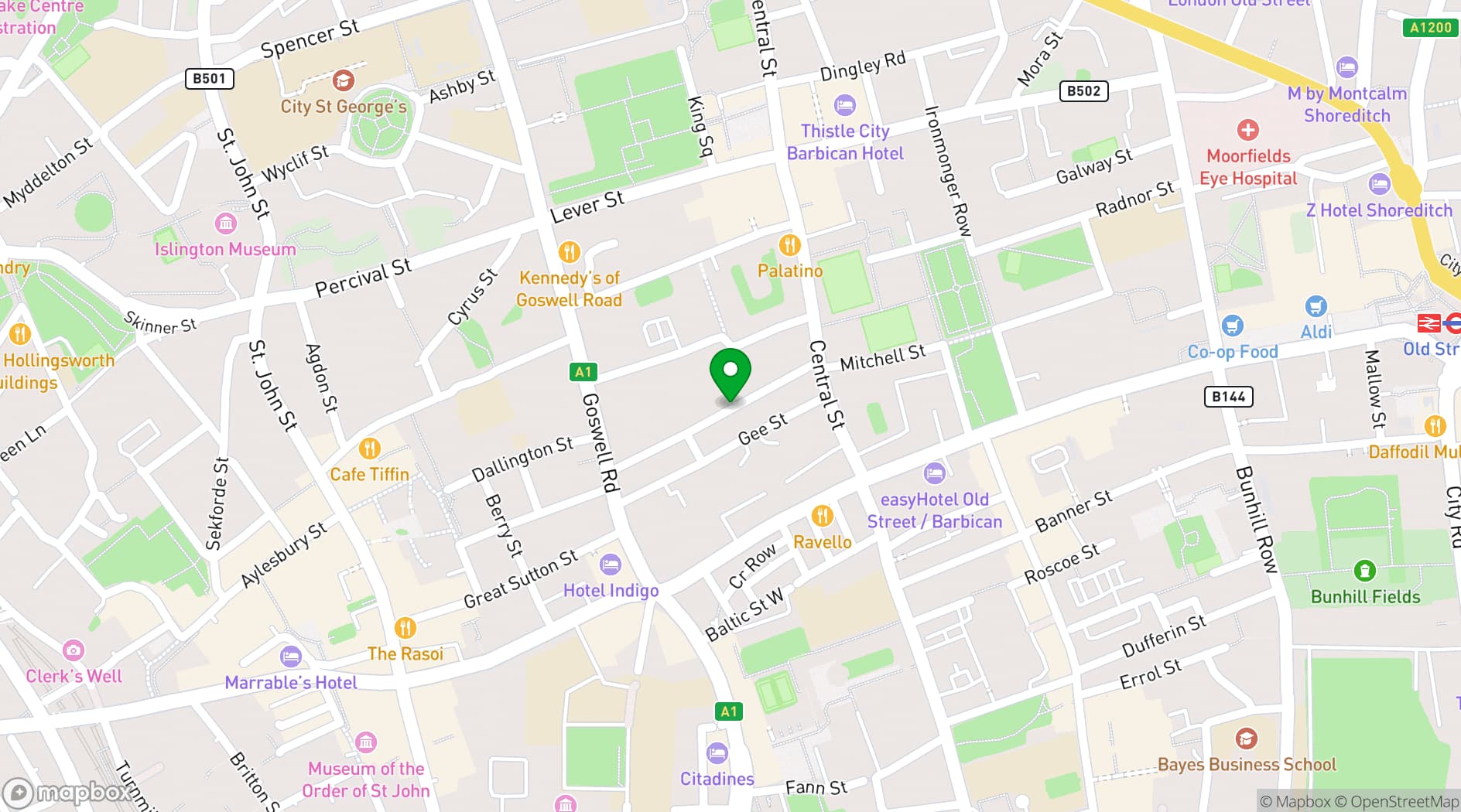 Map showing 47-58 Bastwick St.