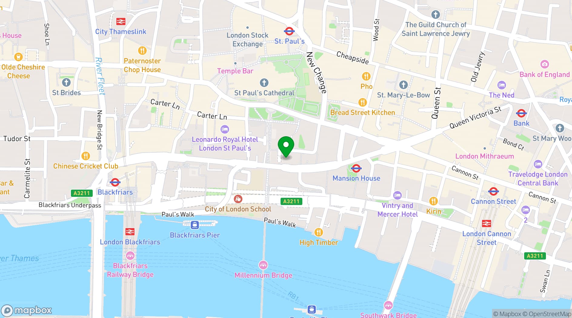 Map showing The Old Blue Last