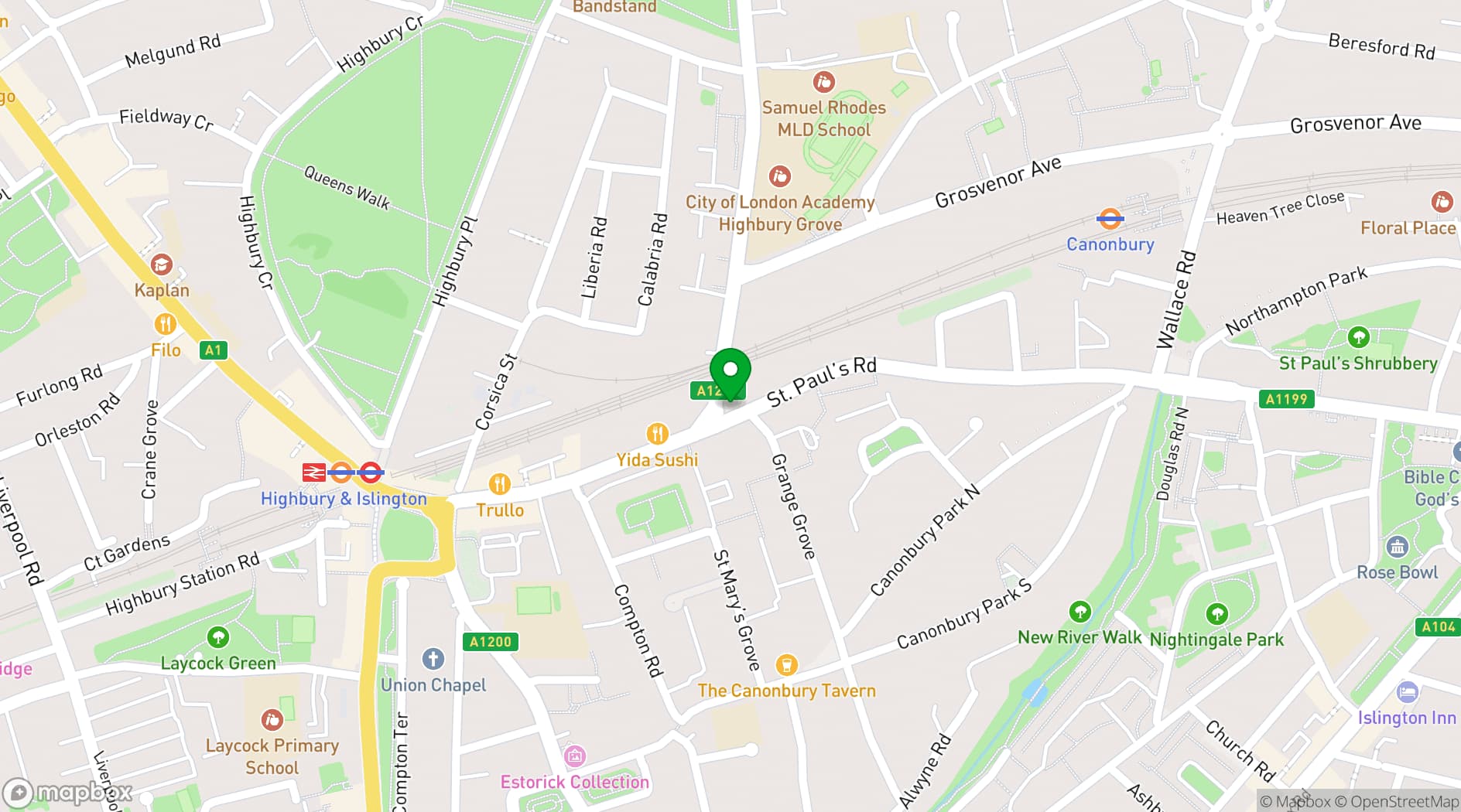Map showing Pepa's venue