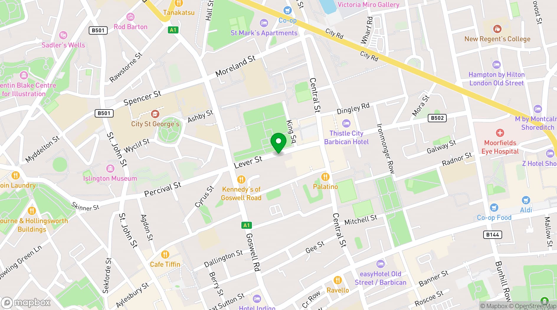 Map showing Clerkenwell Centre