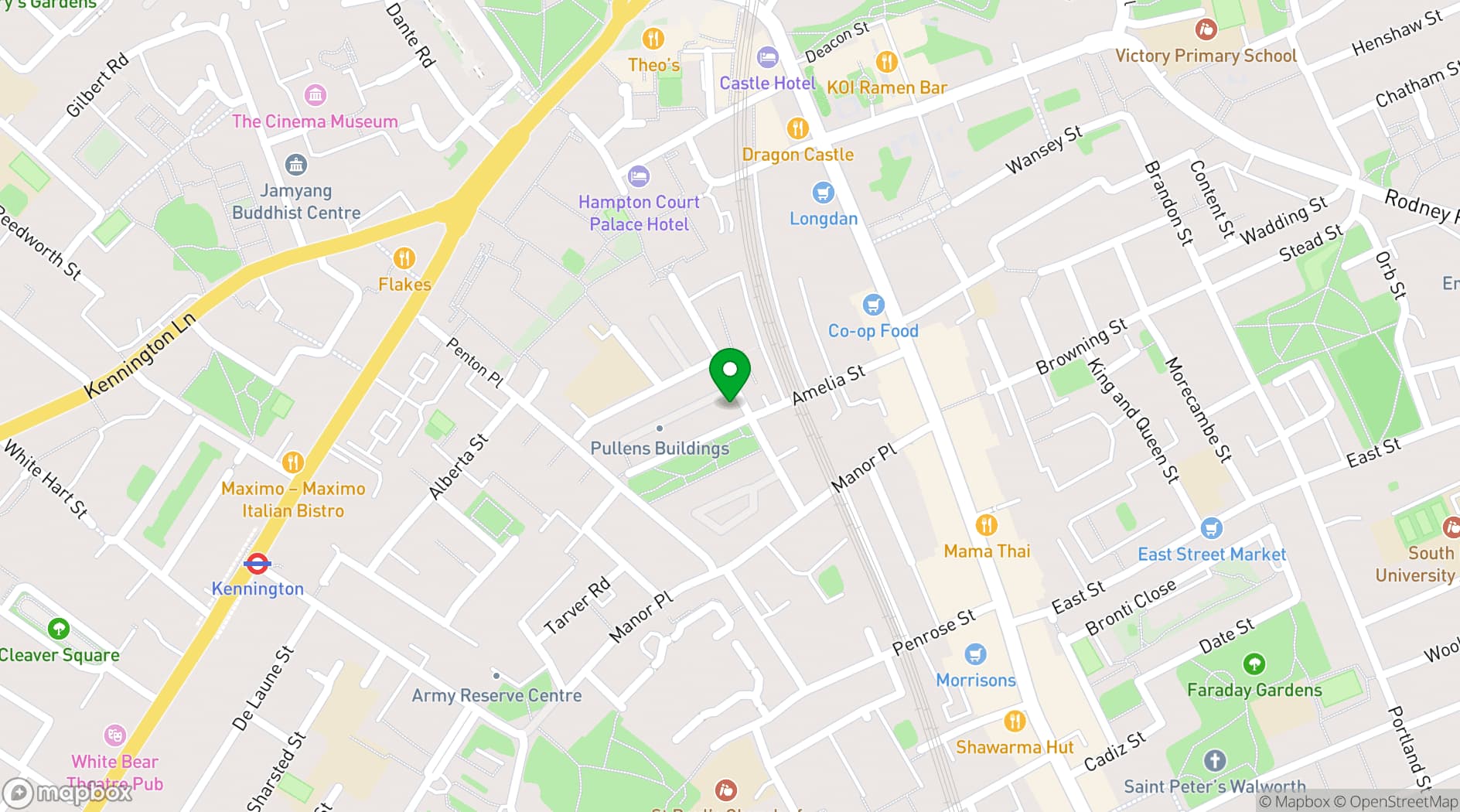 Map showing The Electric Elephant Cafe