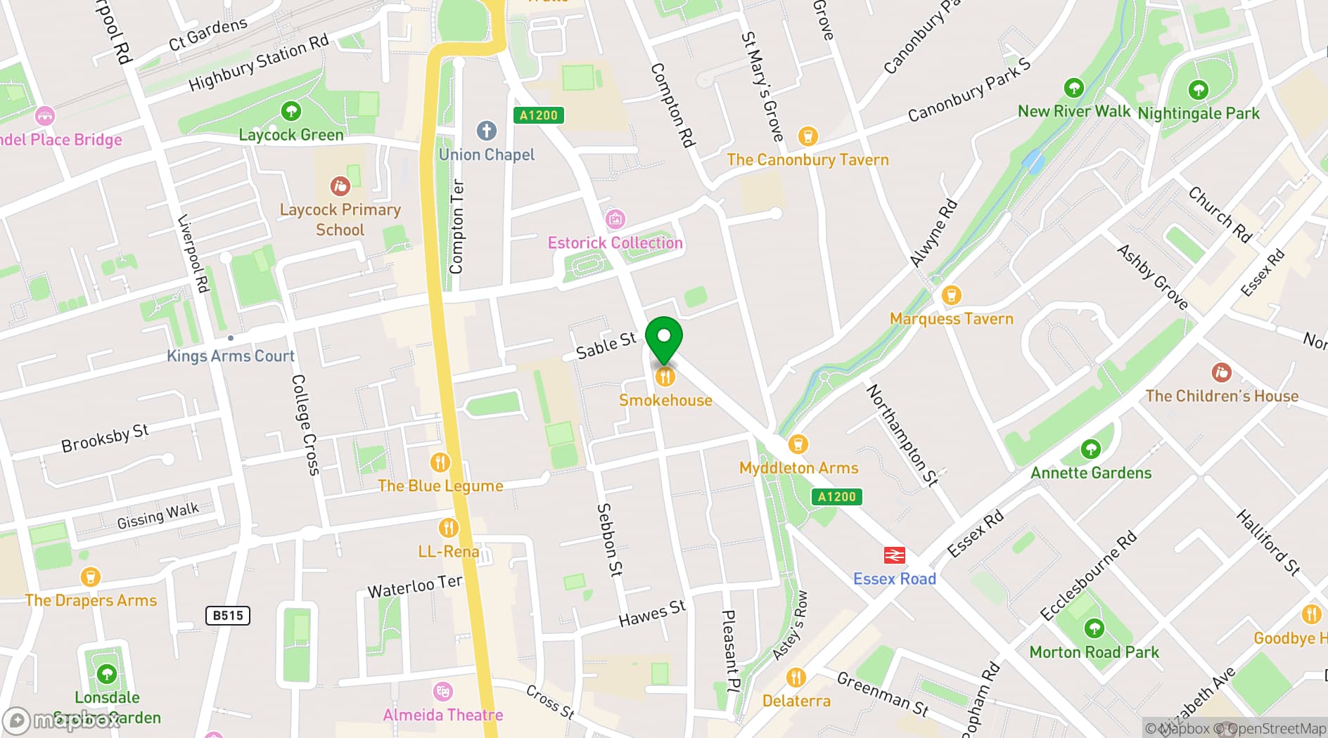 Map showing Bistro Sablé