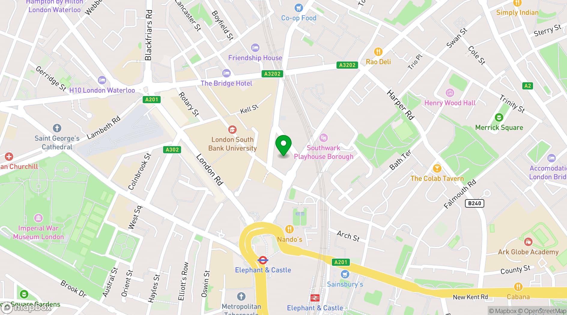 Map showing FORA-Southwark, Event Space