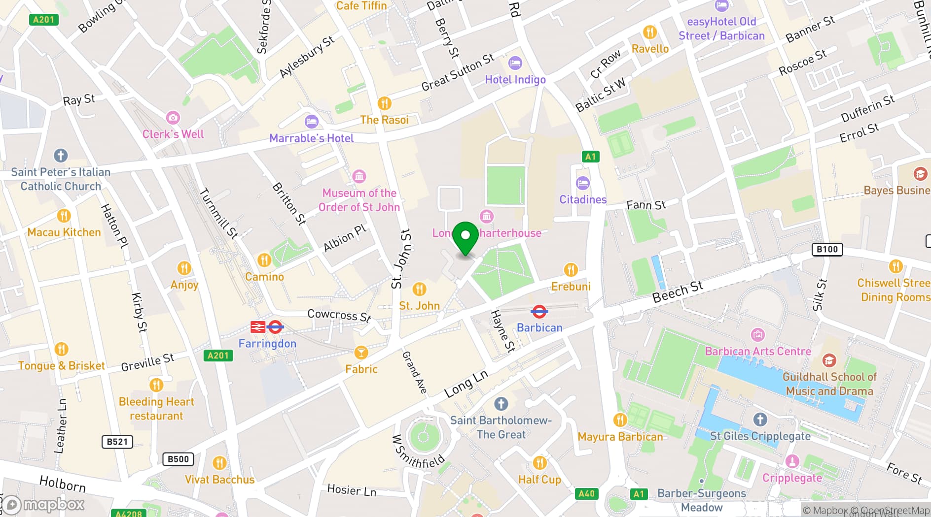 Map showing Malmaison London