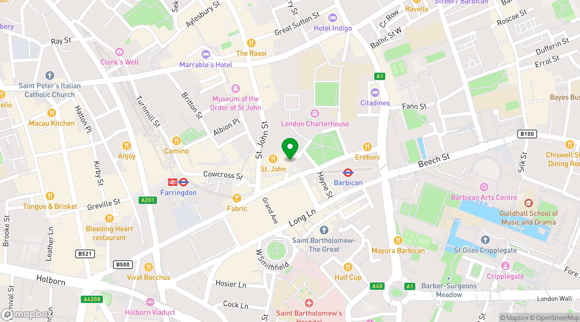 Map showing Fox & Anchor