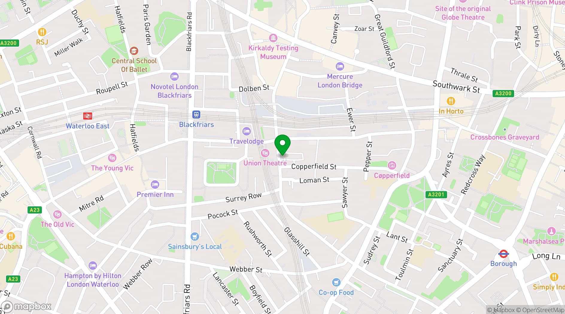 Map showing Bread Street Kitchen - Southwark 