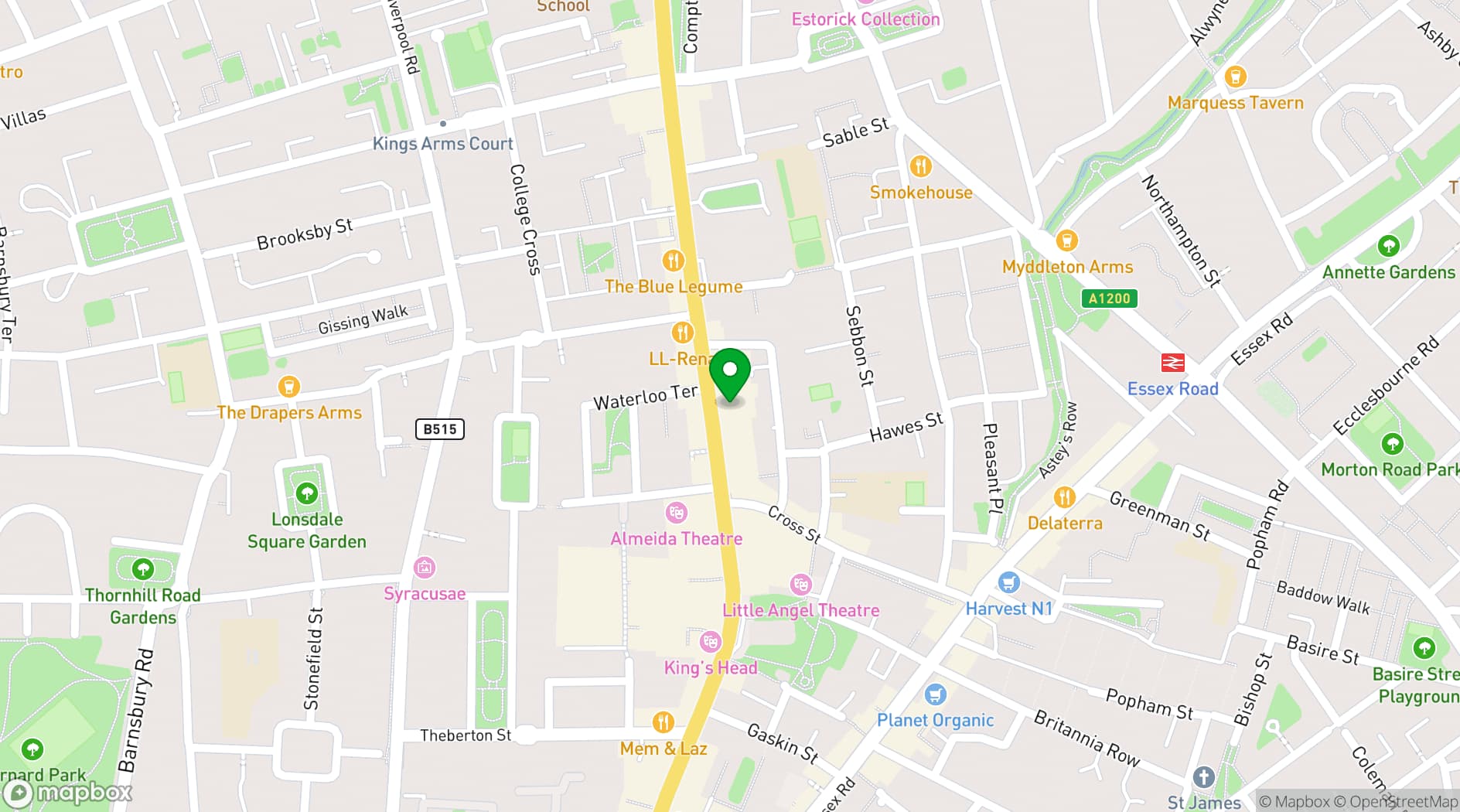 Map showing New Unity Upper Street