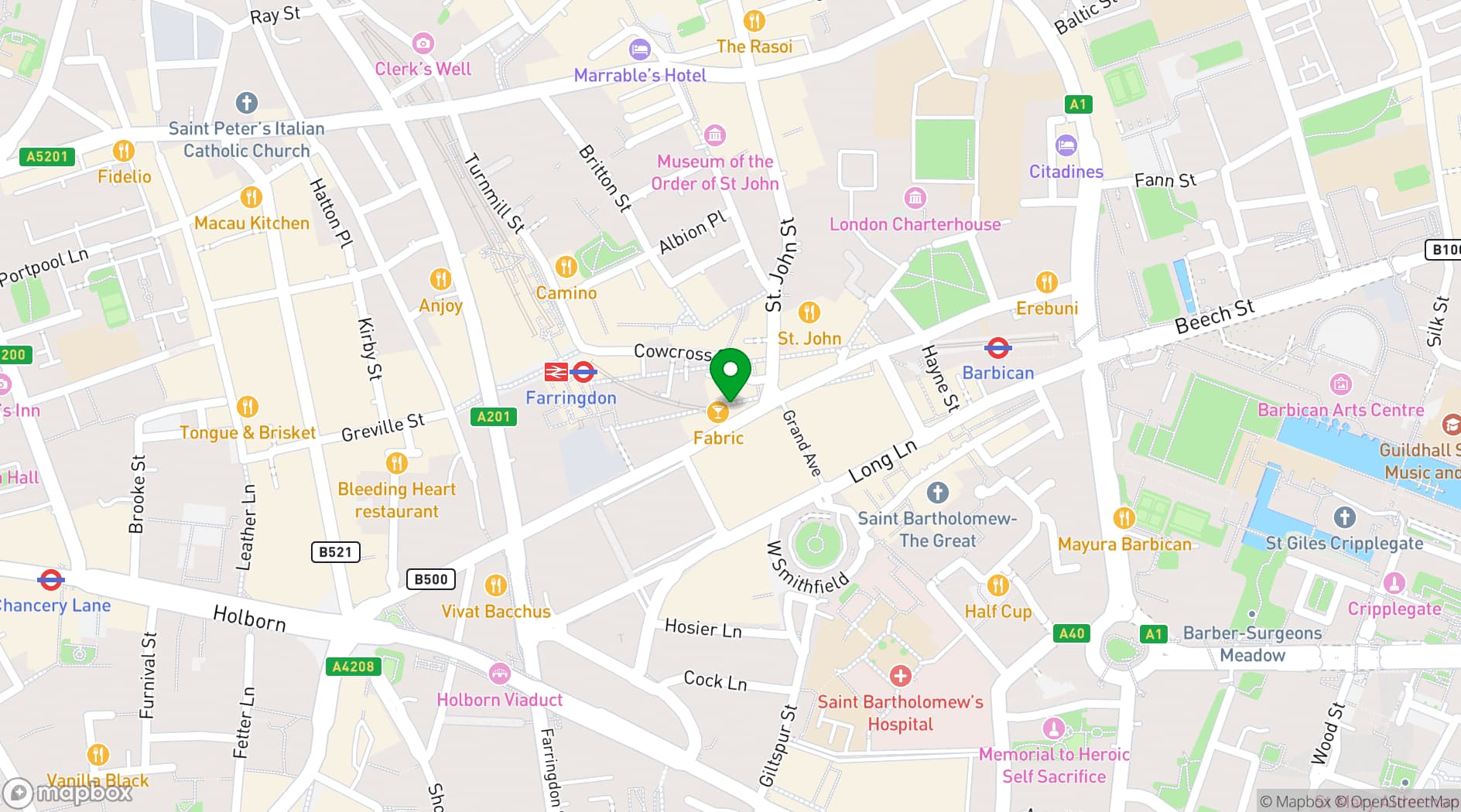 Map showing fabric