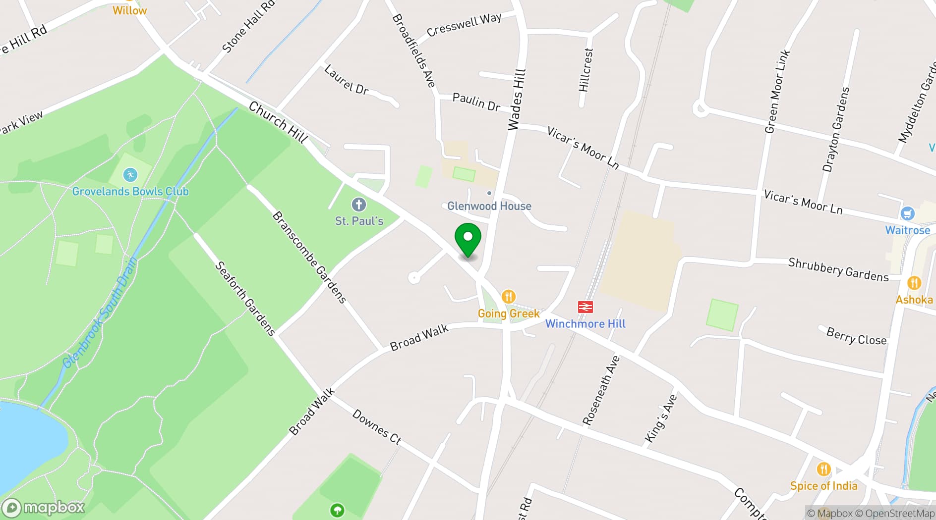 Map showing The Kings Head