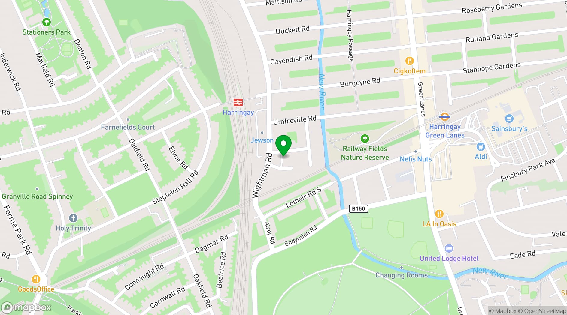 Map showing Green Lens Studio