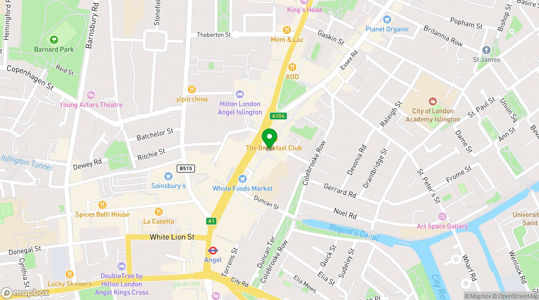 Map showing Egro'London