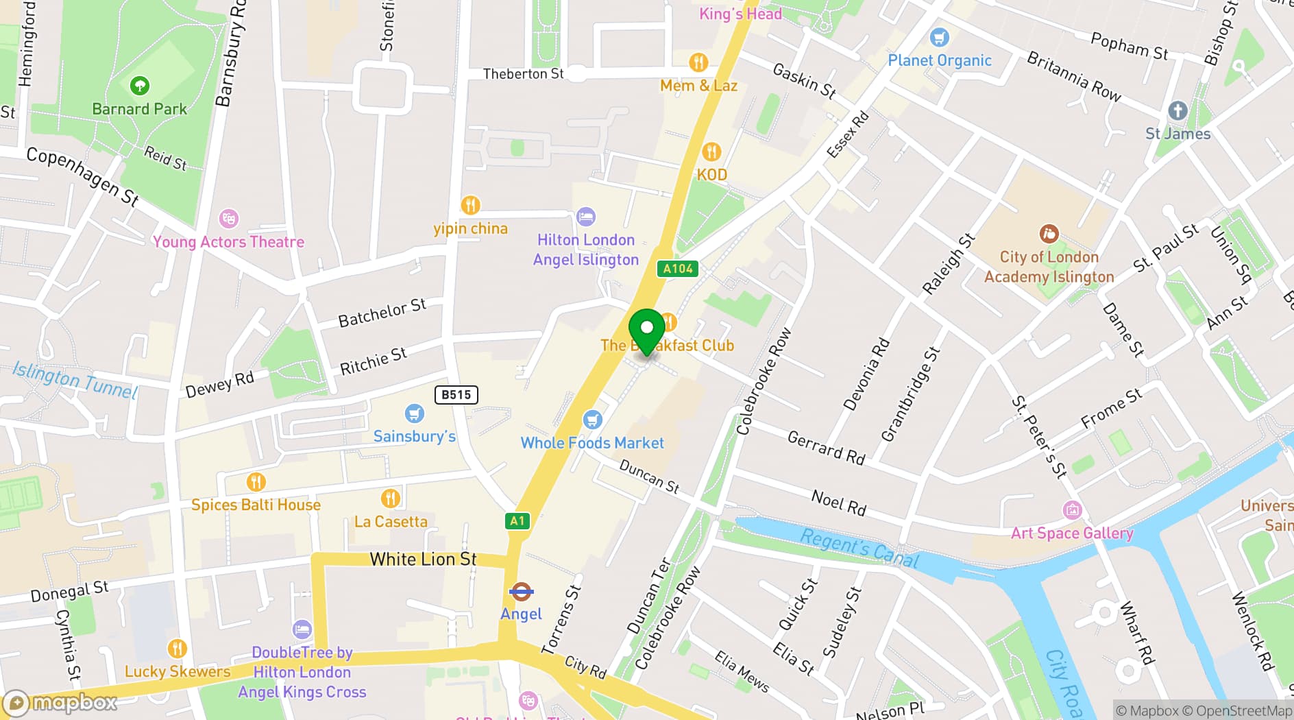 Map showing Frequency Angel