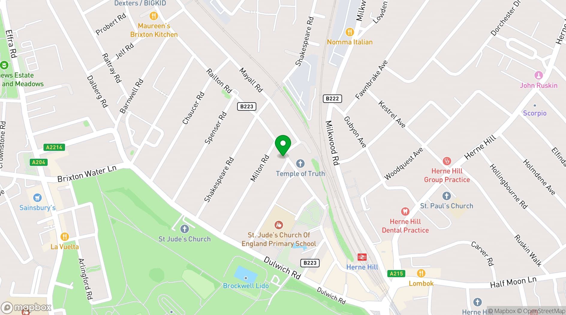 Map showing Railton Lounge Venue
