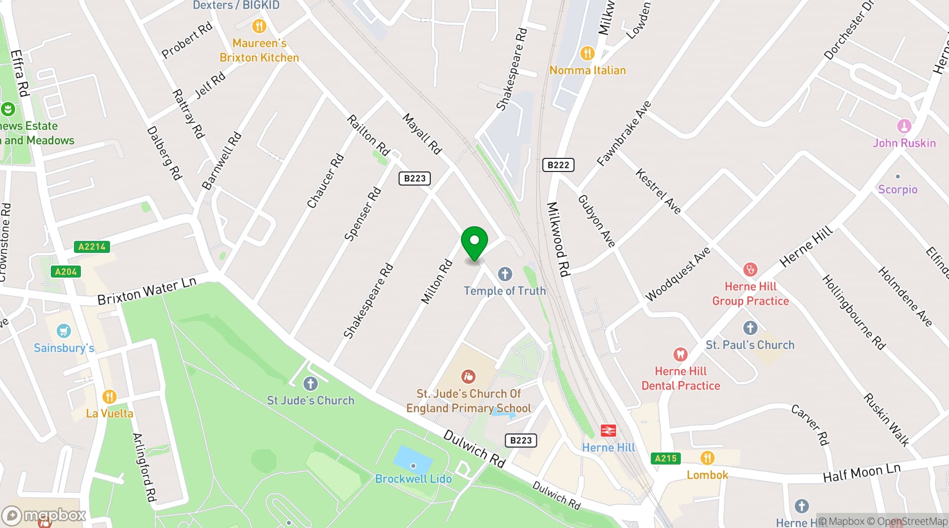 Map showing Audrey's Jamaican Restaurant & Takeaway 
