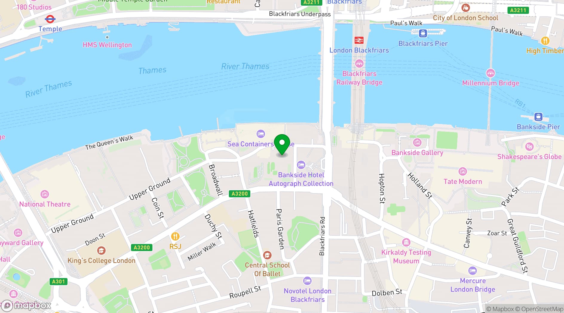 Map showing Sea Containers Events