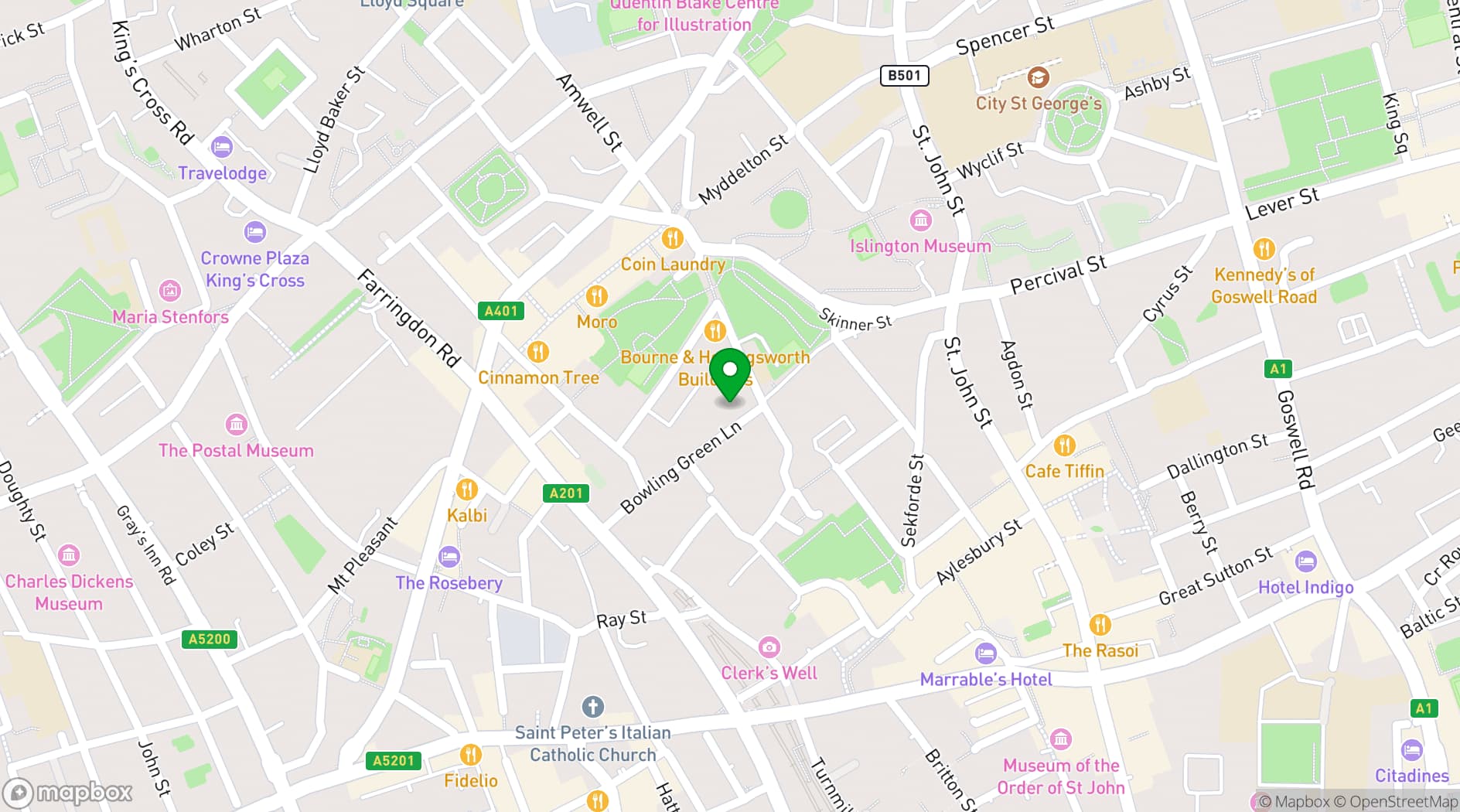 Map showing FBC Clerkenwell