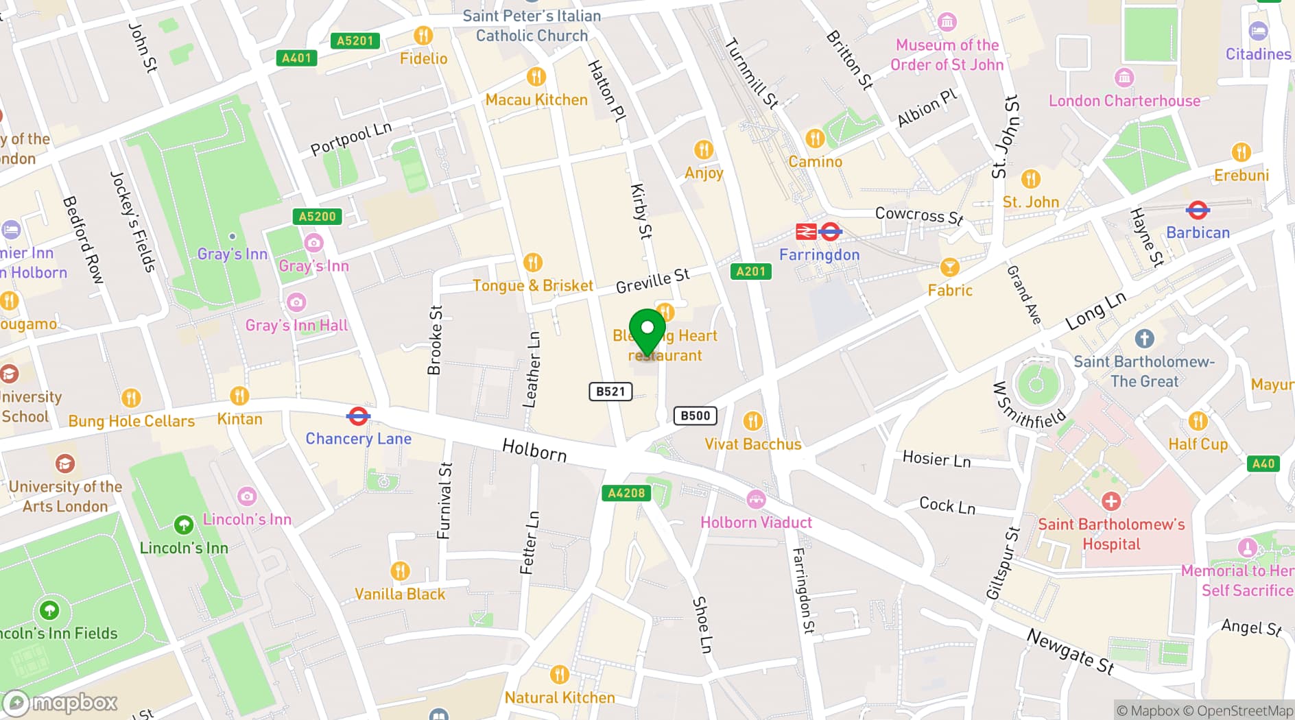 Map showing St Etheldreda's Church