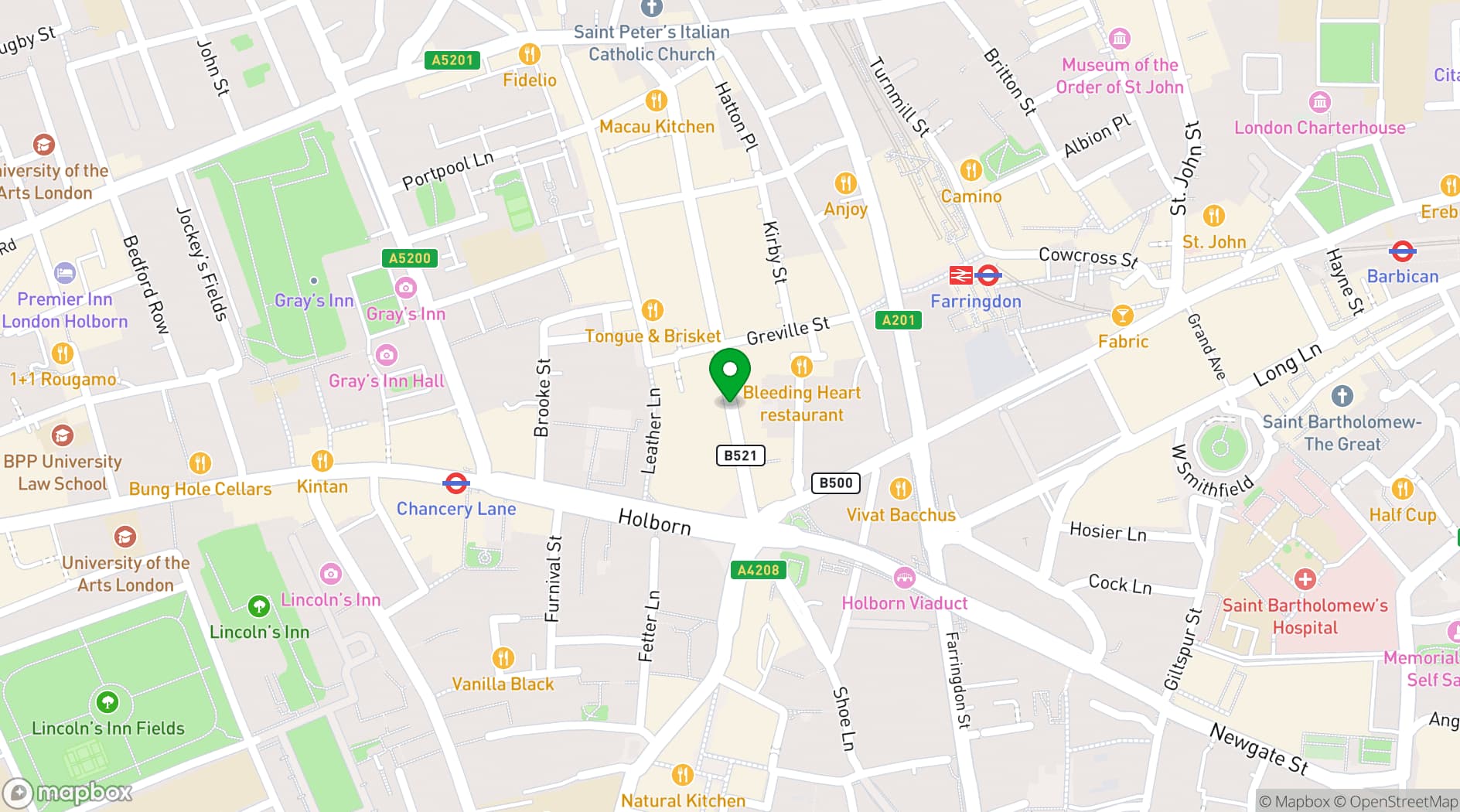 Map showing Bleeding Heart 