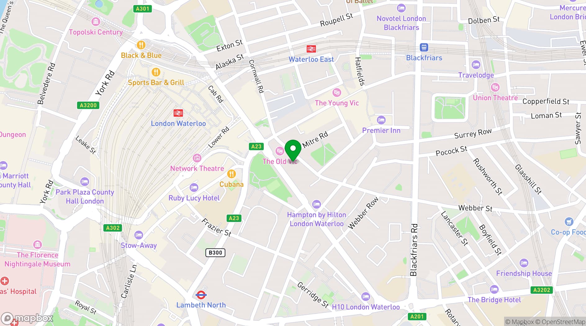 Map showing Tonight Josephine Waterloo