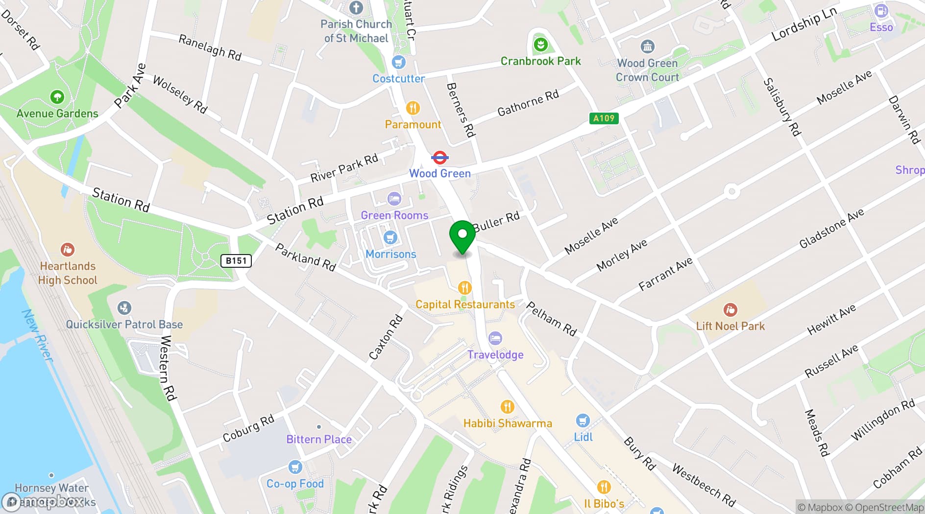 Map showing Dominion Centre