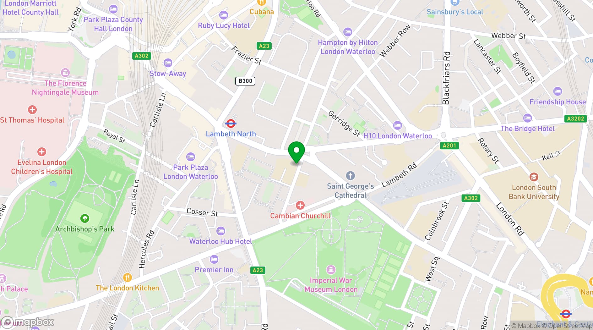 Map showing Morley College London