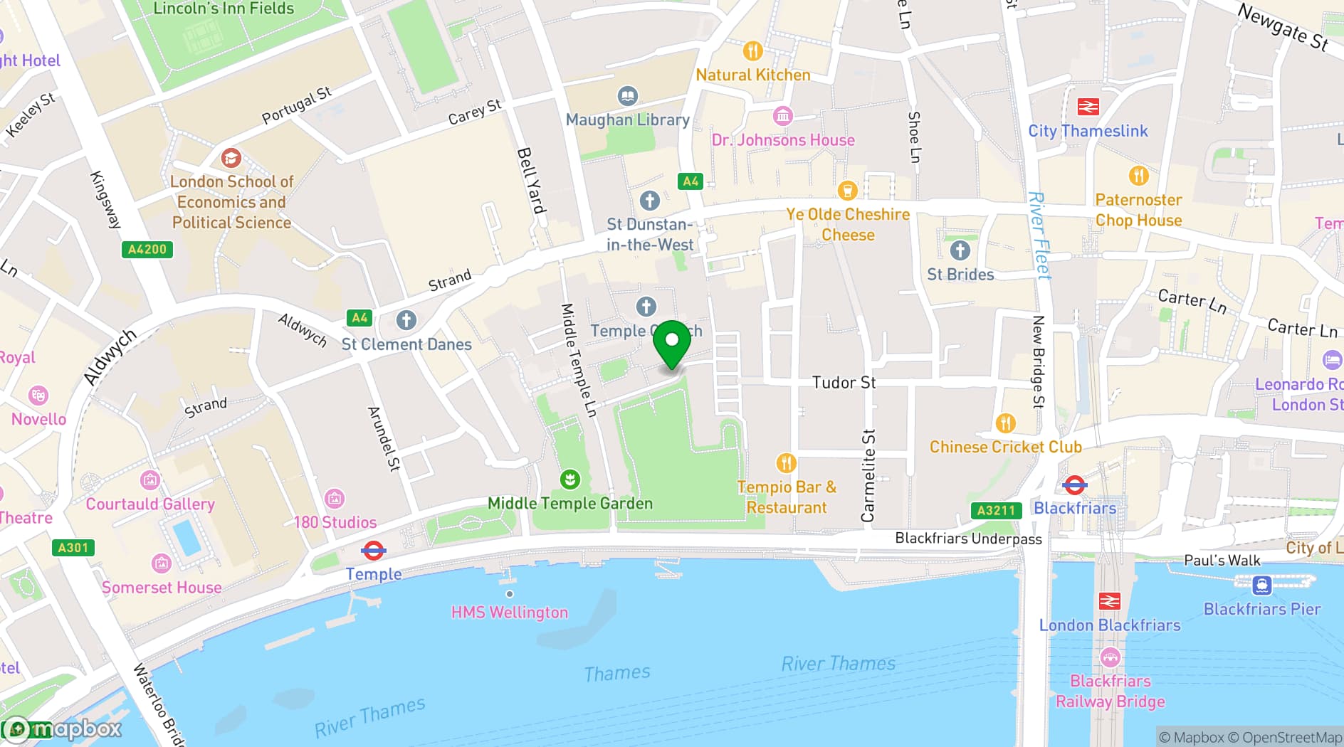 Map showing The Inner Temple