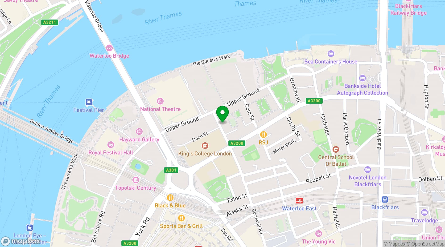 Map showing The Ballroom South Bank