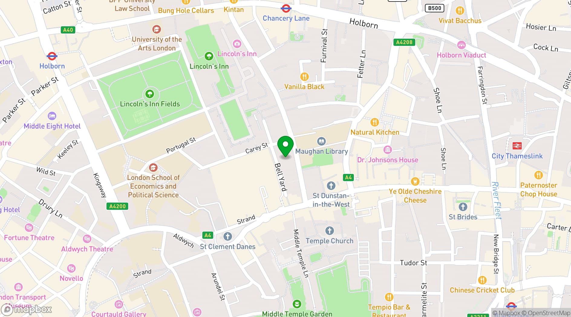 Map showing Chancery House