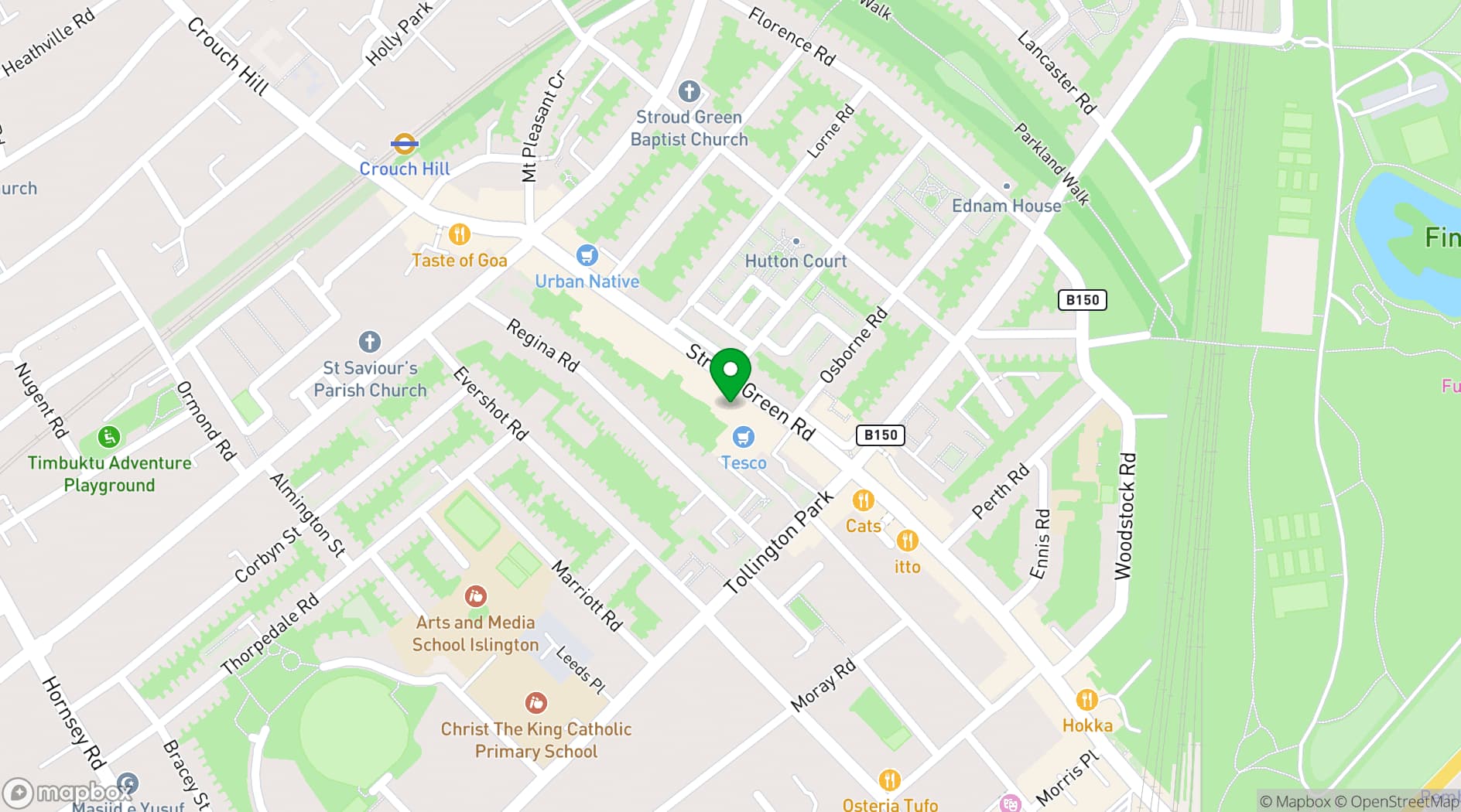Map showing Luna Llena Restaurant