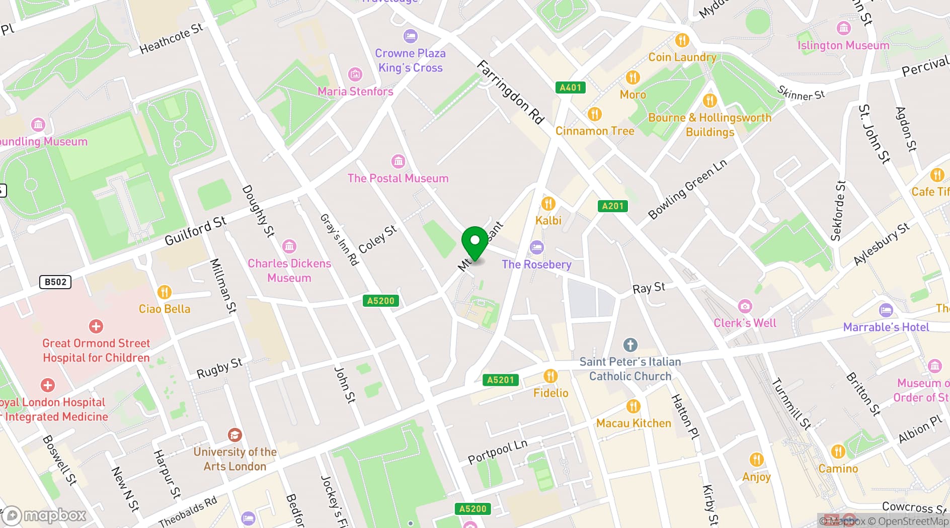Map showing Mount Pleasant Studio