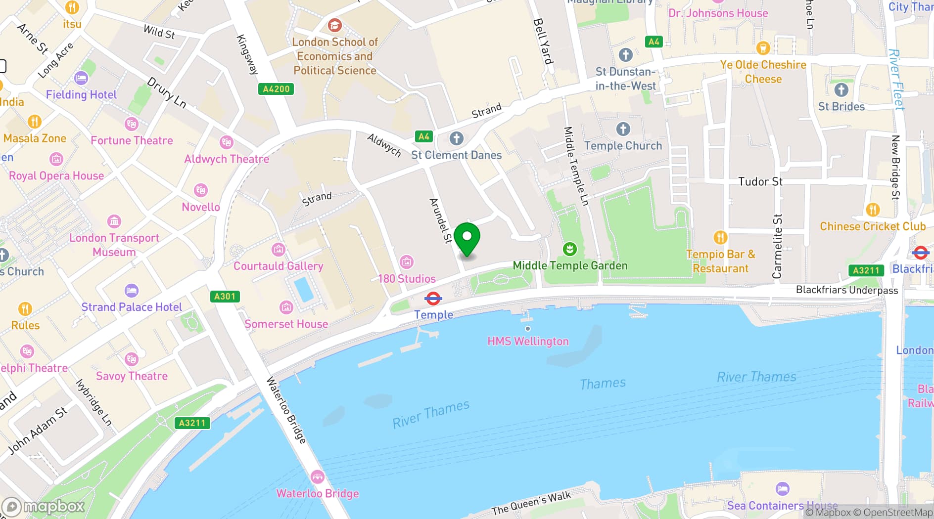 Map showing Arundel House