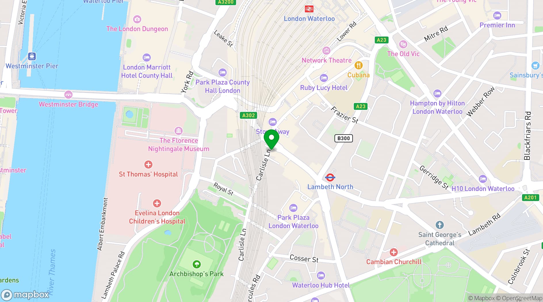 Map showing The Travel Café