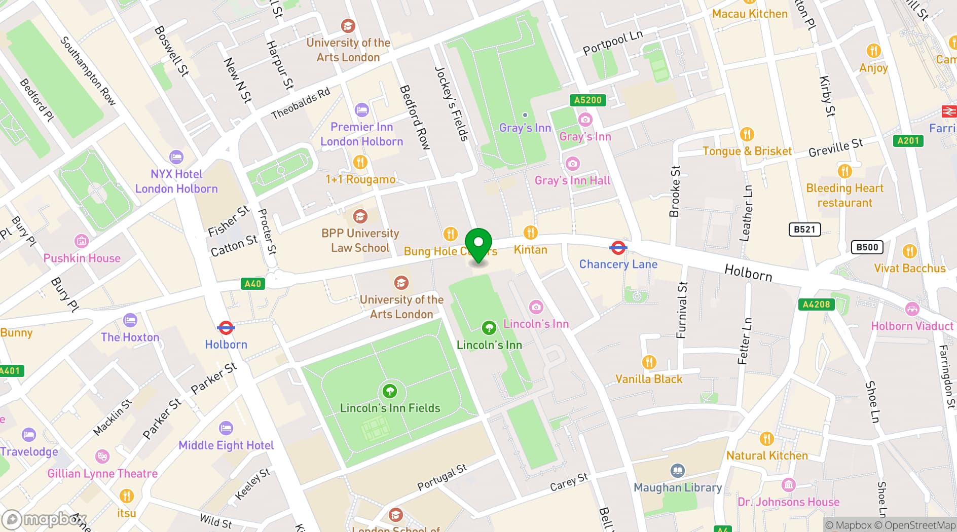 Map showing eOffice - Holborn