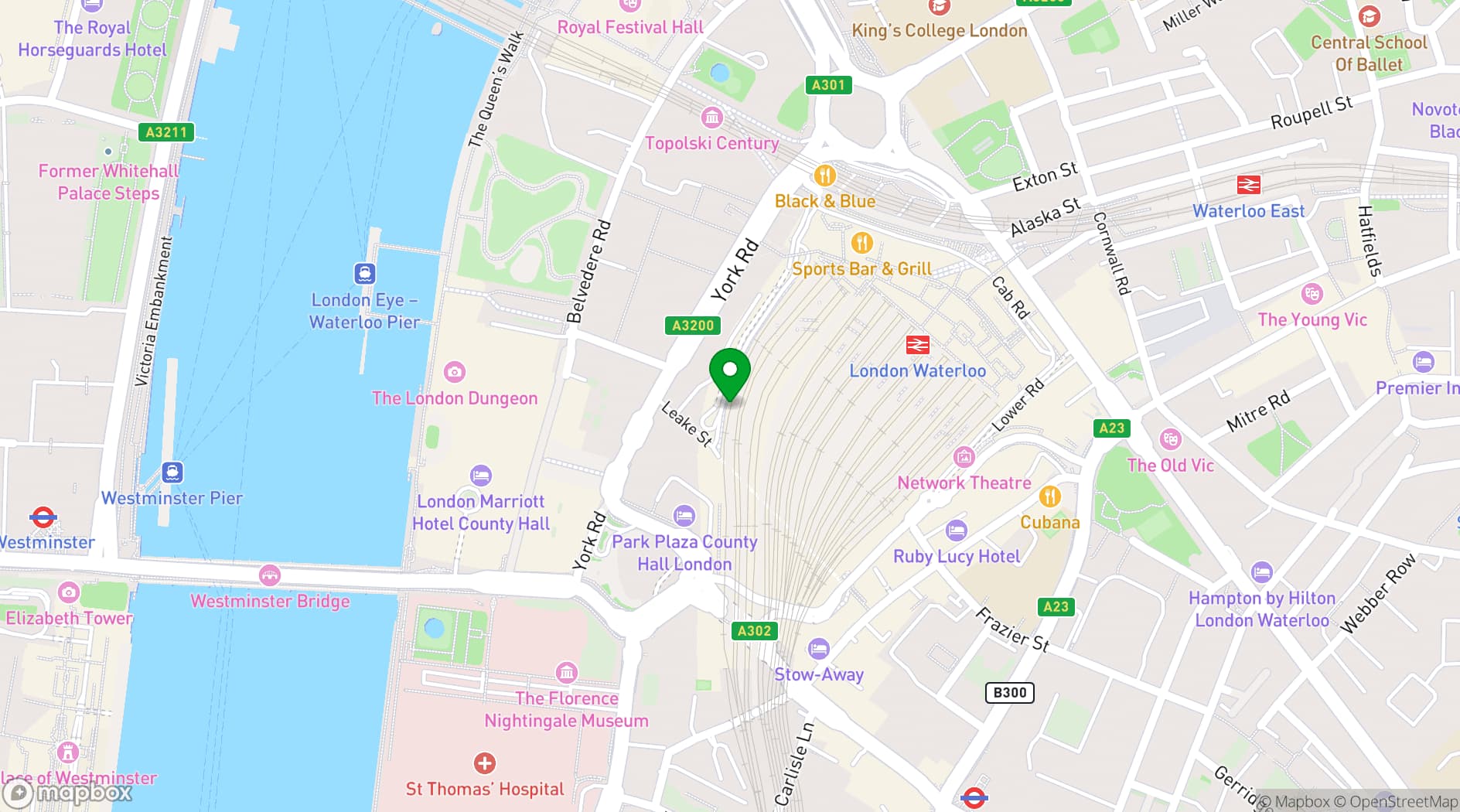 Map showing Lucky Voice Waterloo