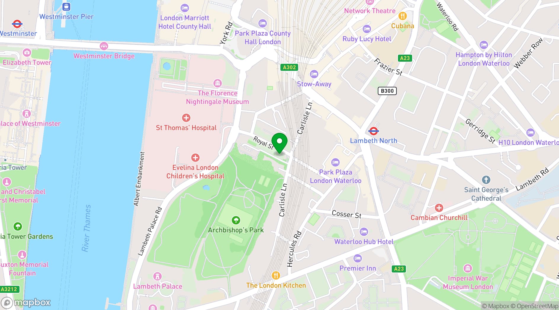 Map showing Oasis Farm Waterloo