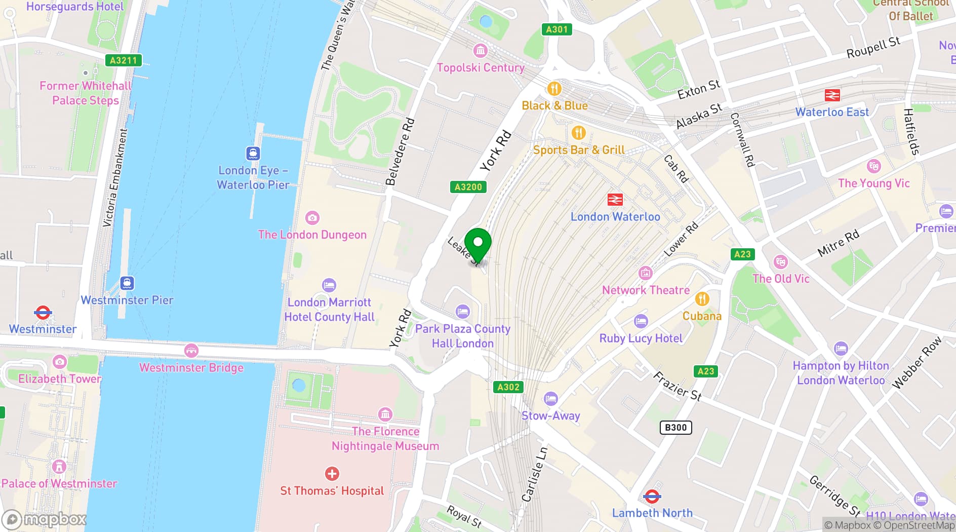 Map showing 26 Leake Street