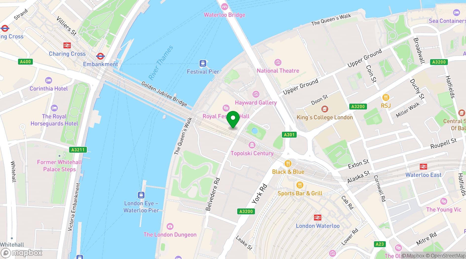 Map showing Ping Pong Southbank