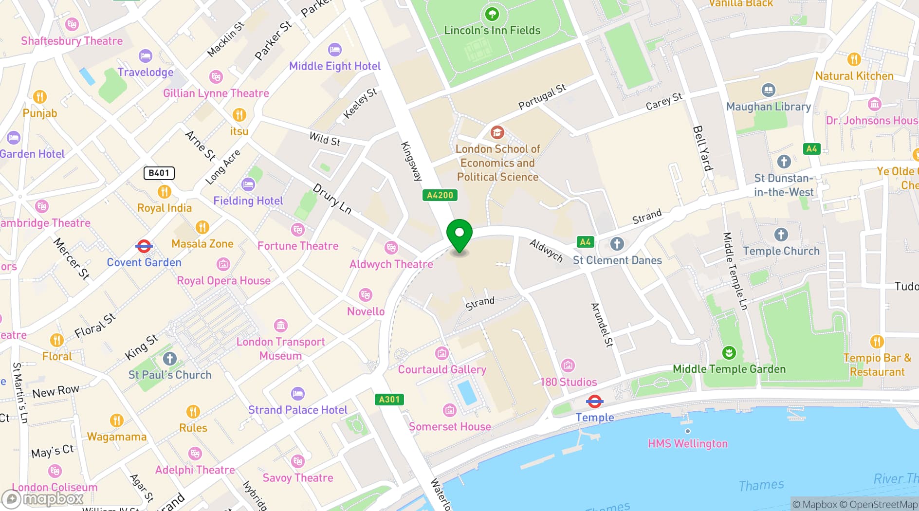 Map showing King's Venues – Bush House