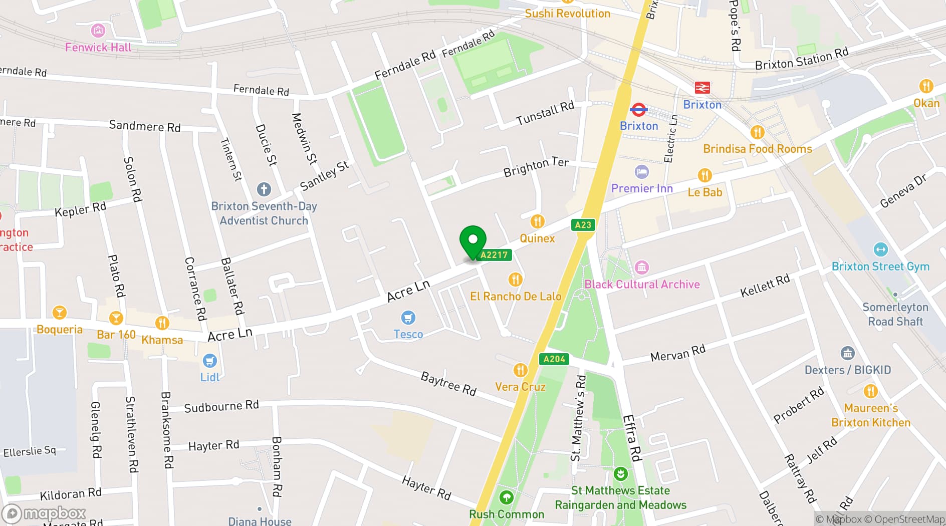 Map showing Barrio Brixton 