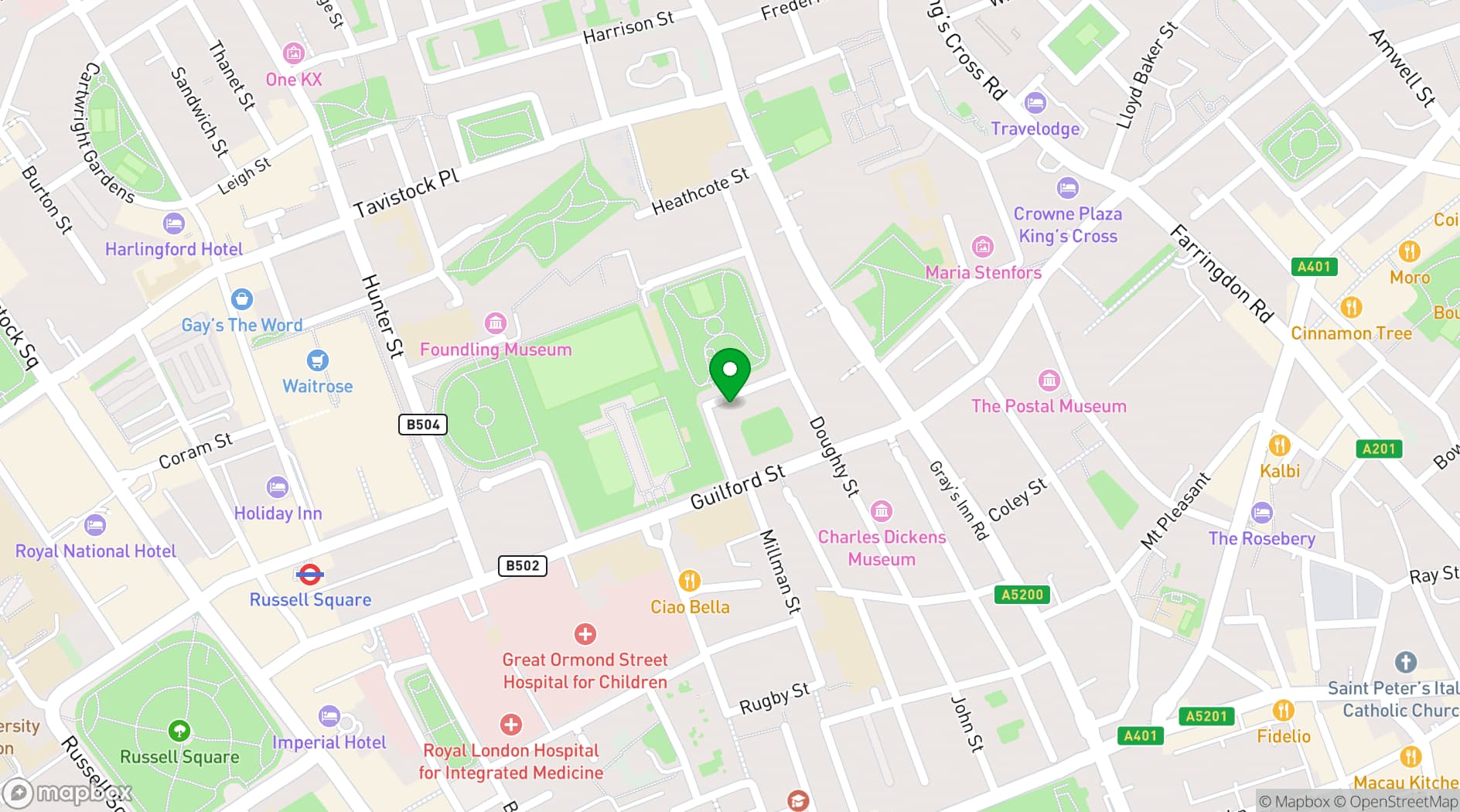 Map showing Goodenough House
