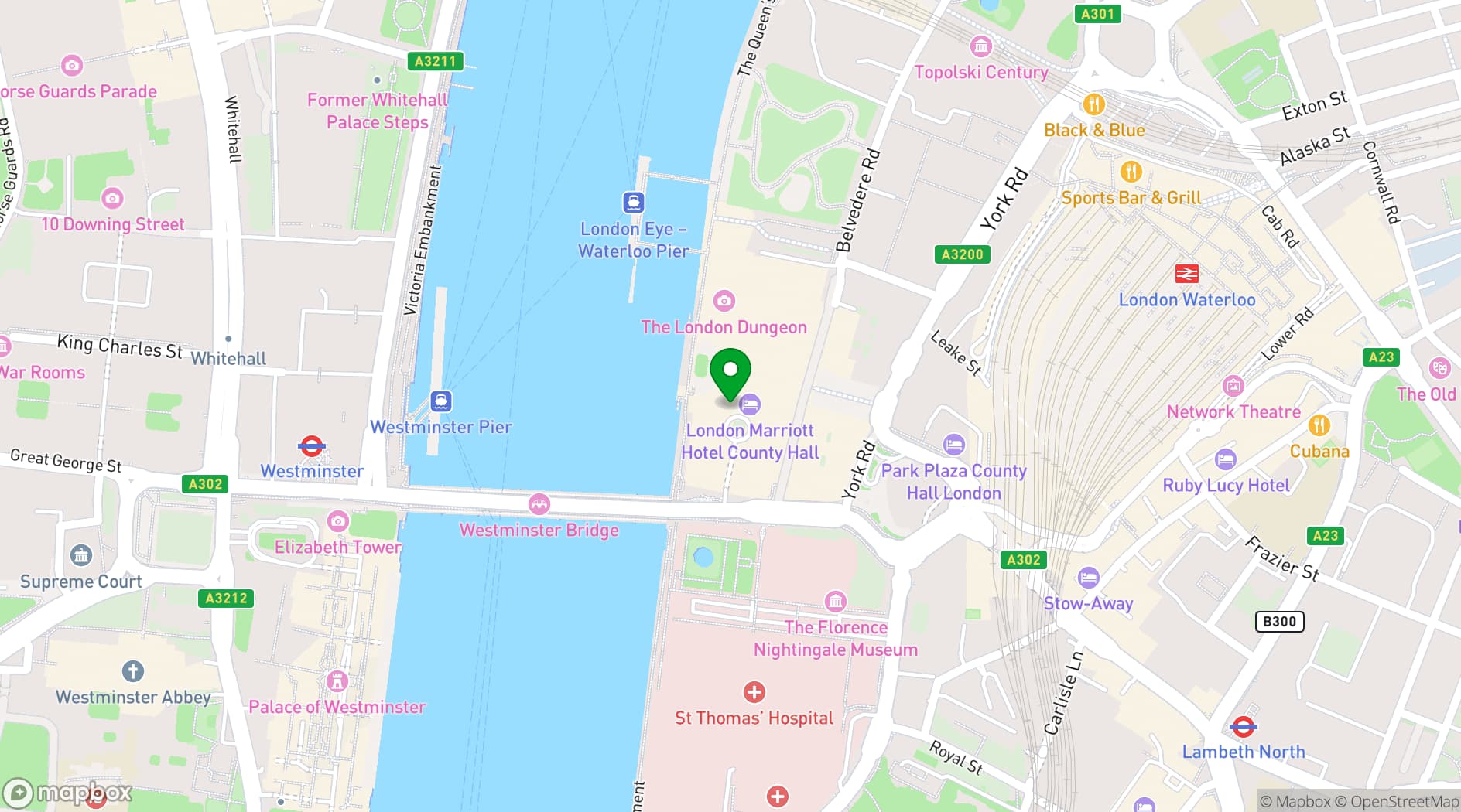 Map showing The London Eye