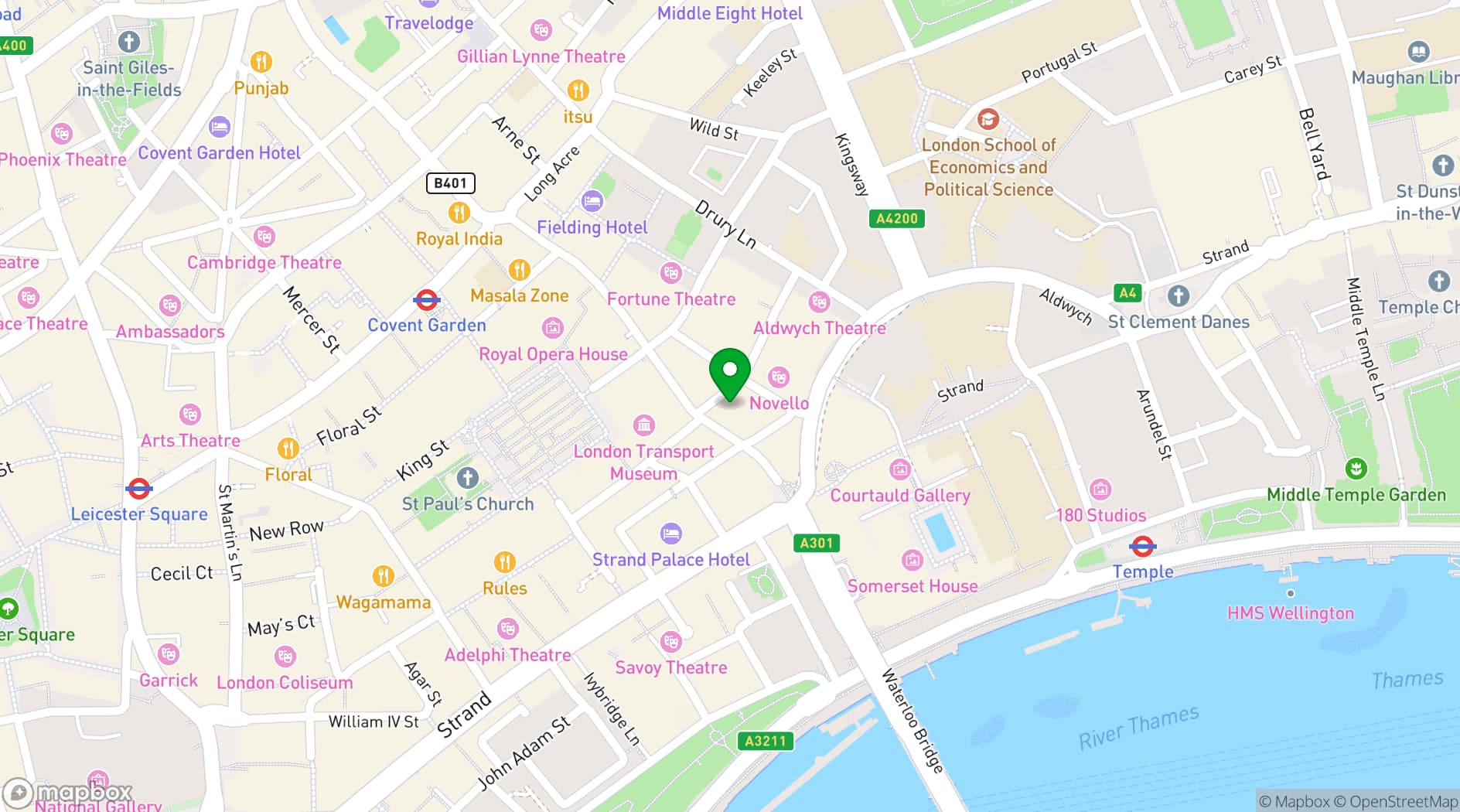 Map showing Cafe Murano Covent Garden