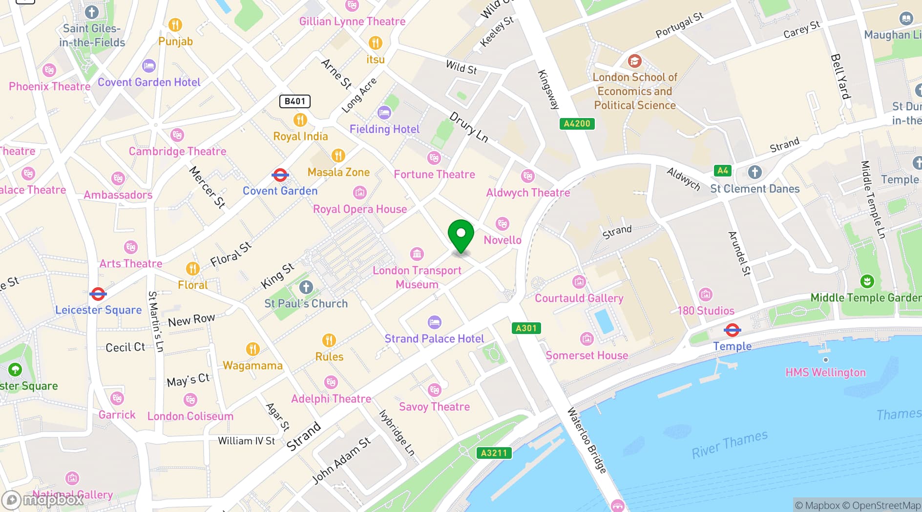 Map showing Bella Italia Wellington Street