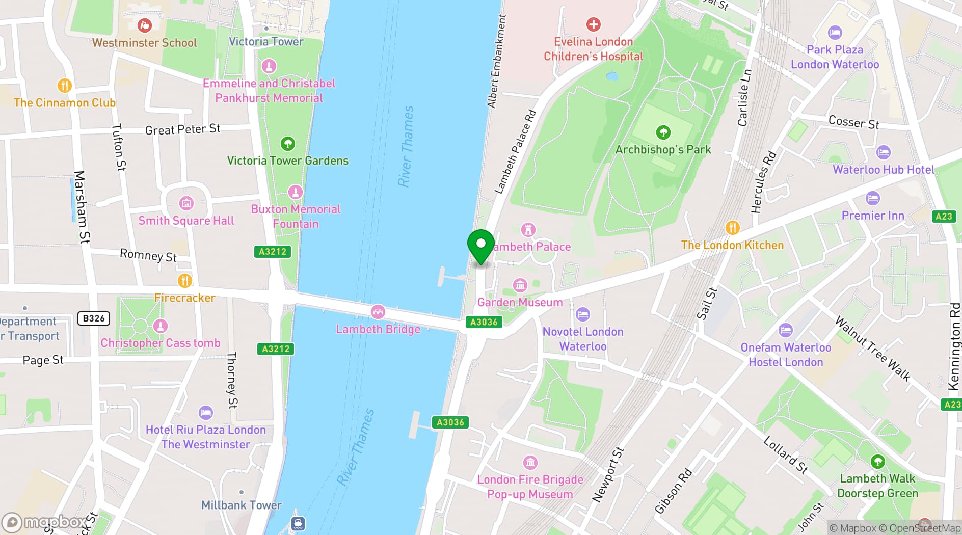 Map showing Garden Museum