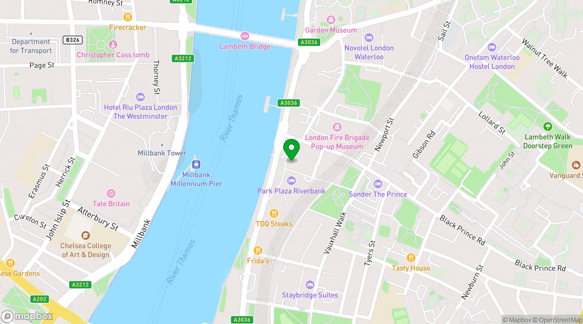 Map showing Hyatt Regency London Embankment