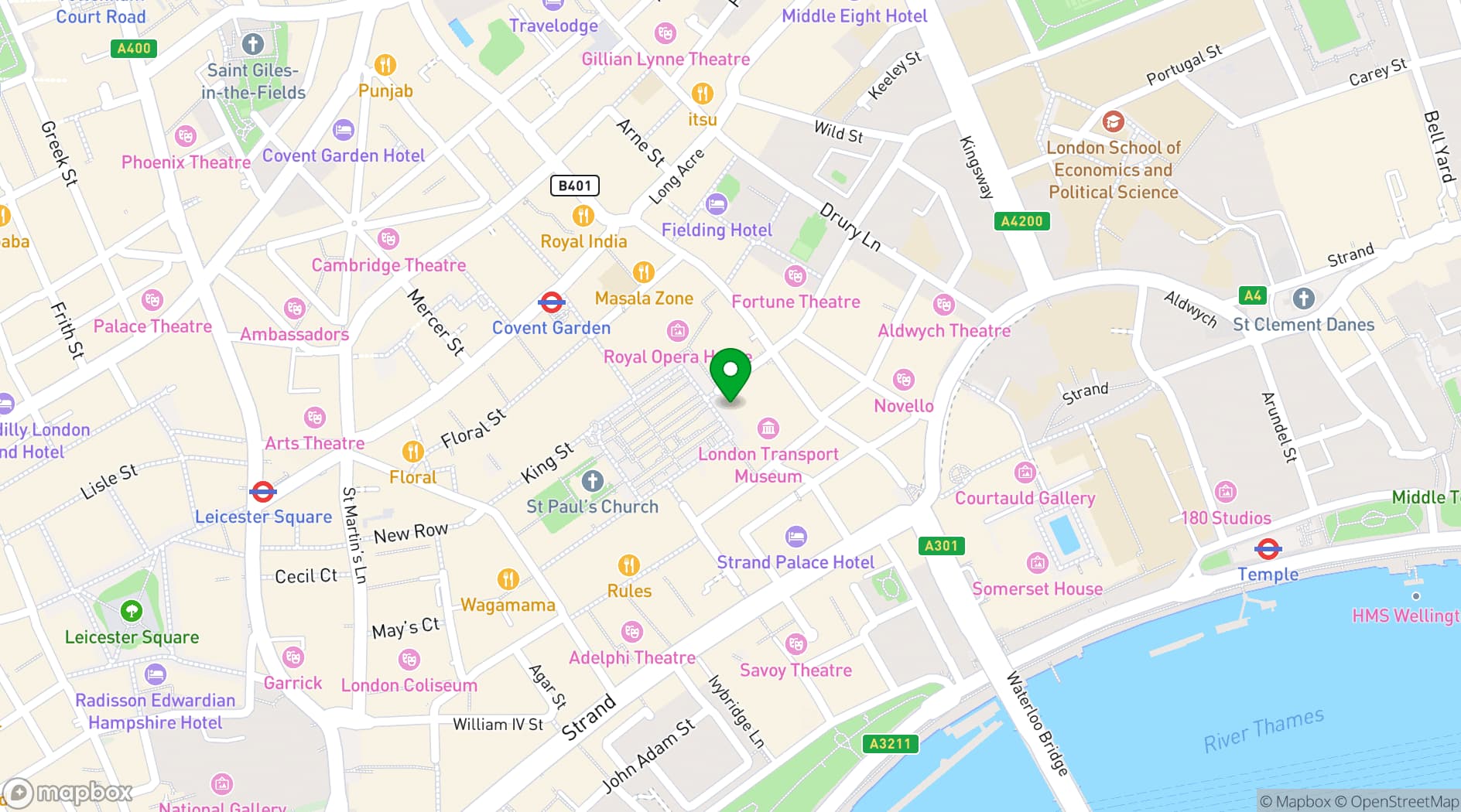 Map showing Harry's Covent Garden