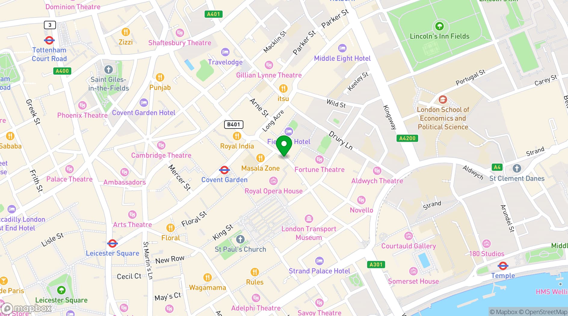 Map showing Royal Opera House