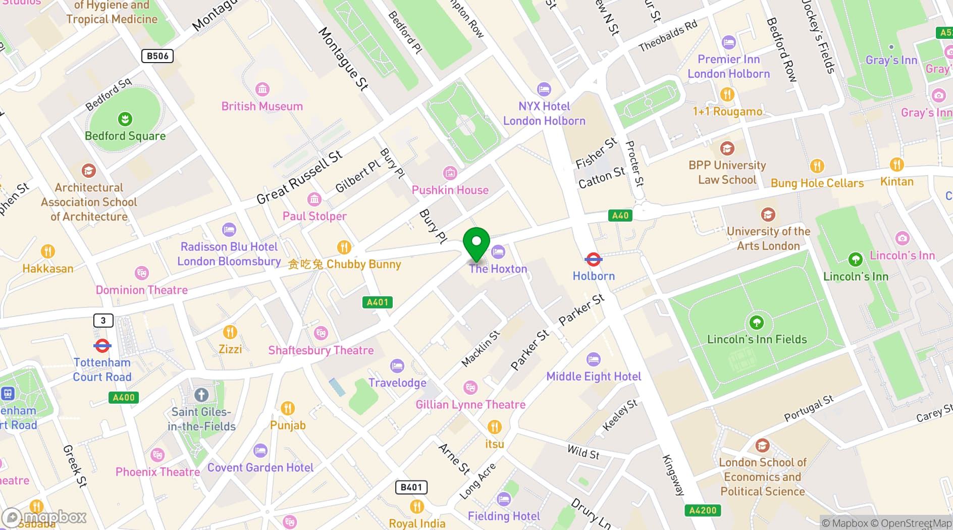 Map showing The Boutique Workplace
